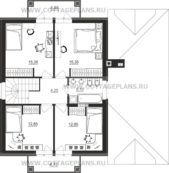 Поэтажные планы проект дома 21-81 общ. площадь 169,45 м2