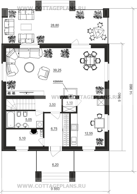 Поэтажные планы проект дома 14-24 общ. площадь 141,70 м2