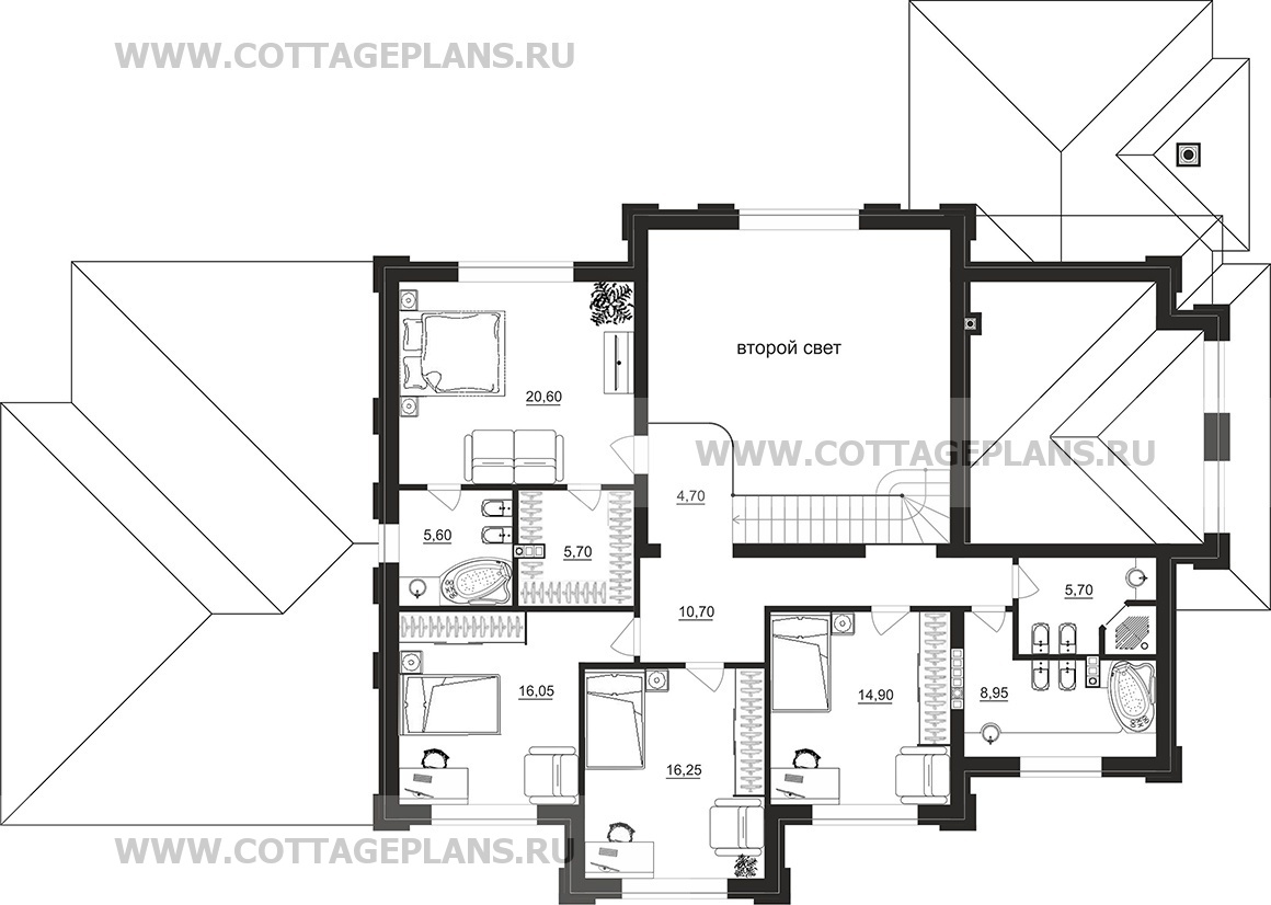 Поэтажные планы проект дома 102-76 общ. площадь 290,4 м2