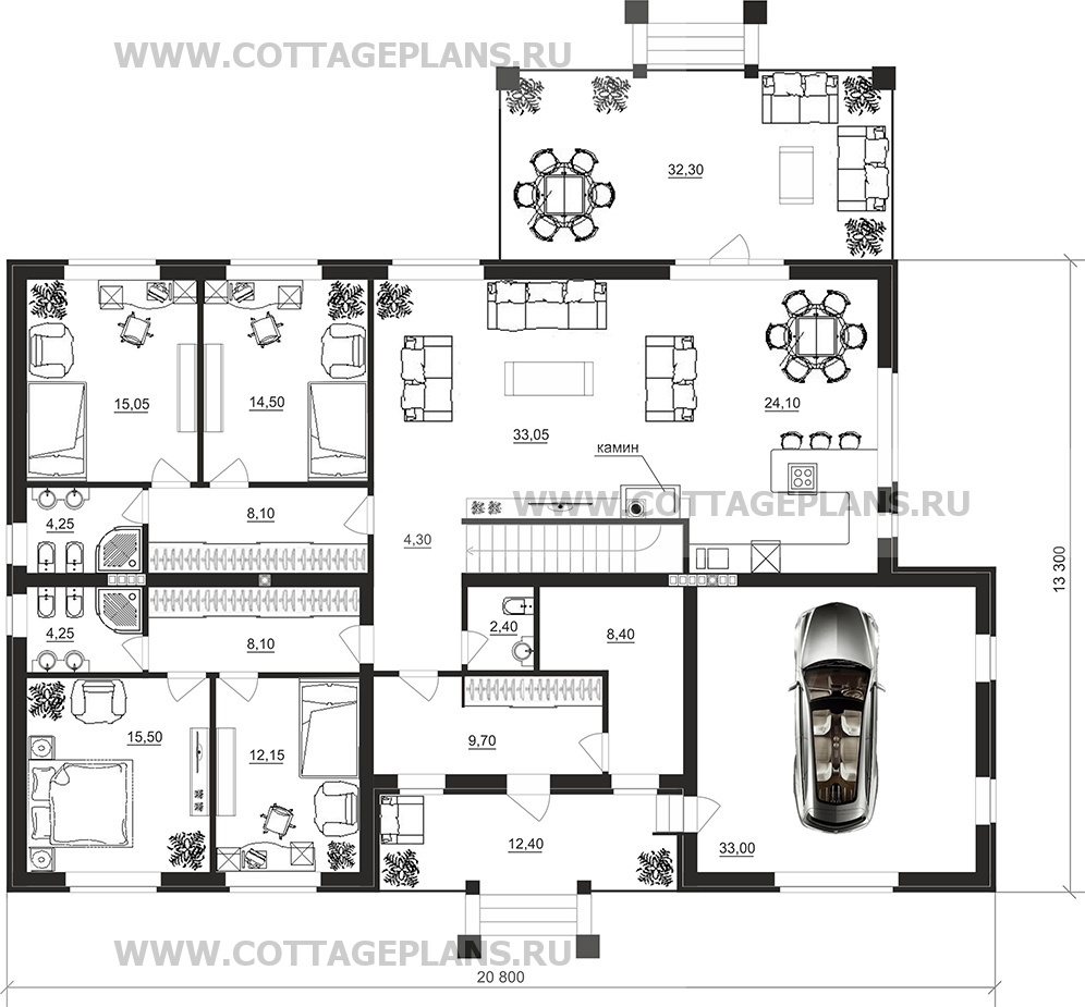 Поэтажные планы проект дома 88-57 общ. площадь 392,95 м2