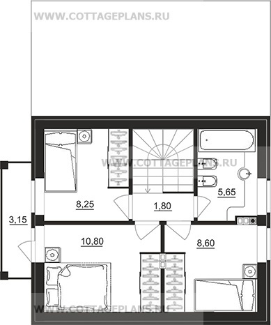 Поэтажные планы проект дома 74-10 общ. площадь 72,10 м2