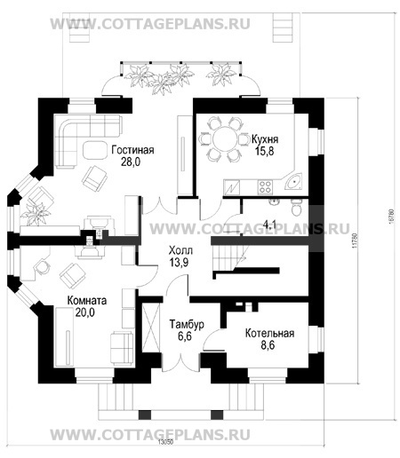 Поэтажные планы проект дома 47-22 общ. площадь 249 м2