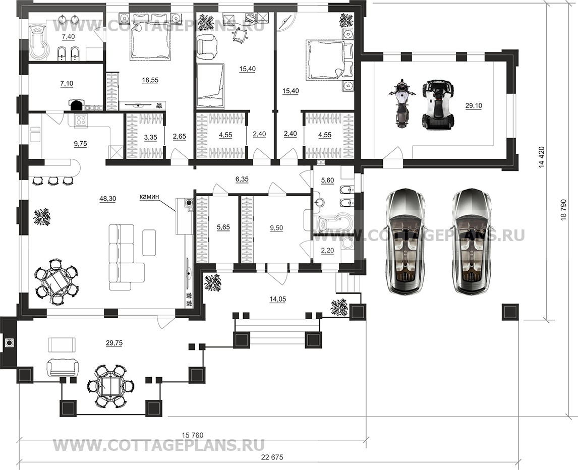 Поэтажные планы проект дома 07-61 общ. площадь 200,20 м2