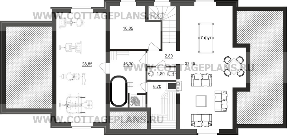 Поэтажные планы проект дома 201-64 общ. площадь 291,90 м2