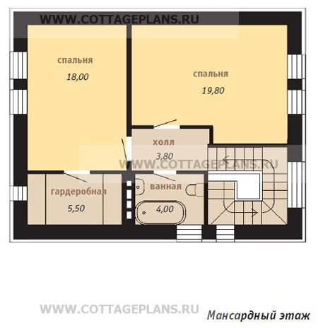 Поэтажные планы проект дома 34-58 общ. площадь 106,7м2