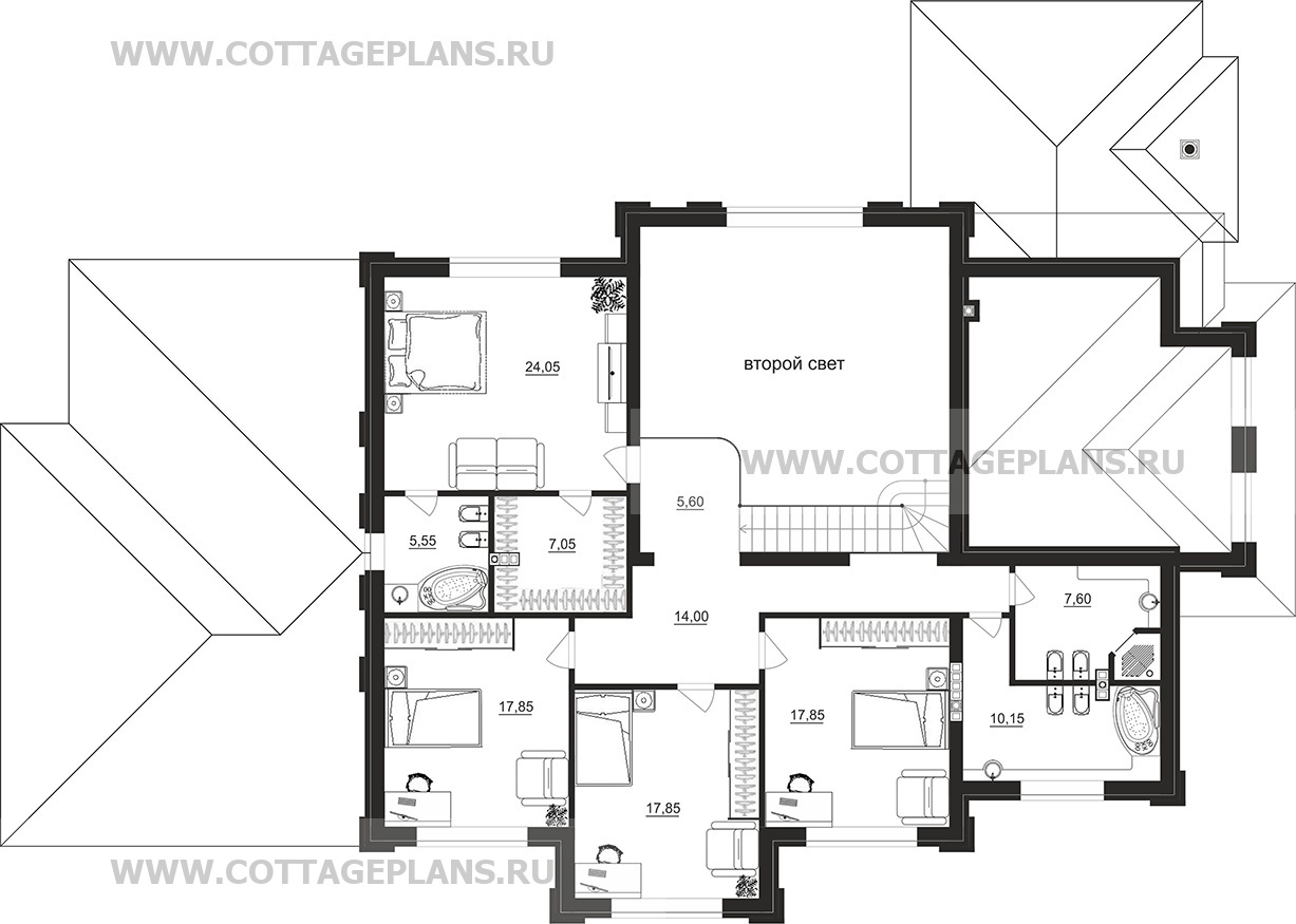 Поэтажные планы проект дома 102-80 общ. площадь 386,35 м2