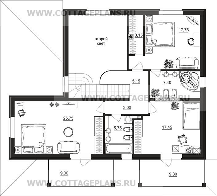 Поэтажные планы проект дома 78-67 общ. площадь 313,95 м2