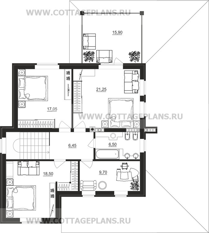 Поэтажные планы проект дома 84-06 общ. площадь 311,80 м2