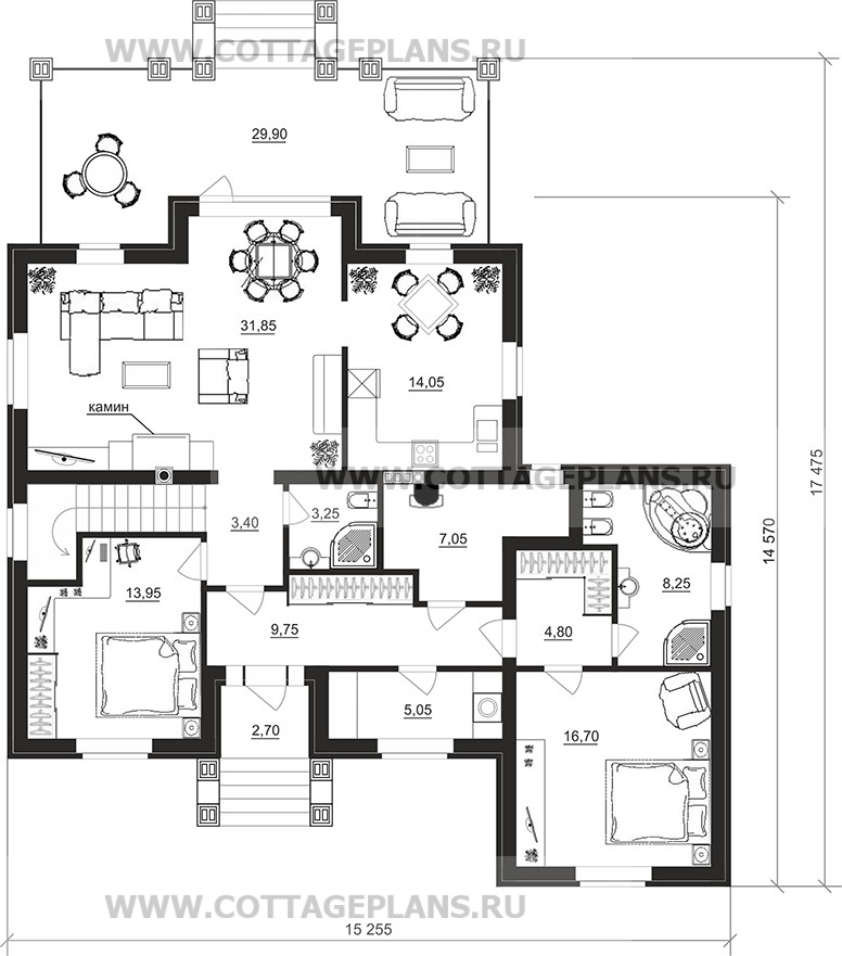 Поэтажные планы проект дома 77-04 общ. площадь 194,00 м2