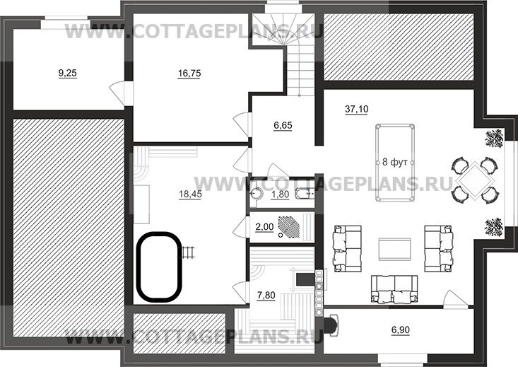 Поэтажные планы проект дома 93-98 общ. площадь 342,85 м2