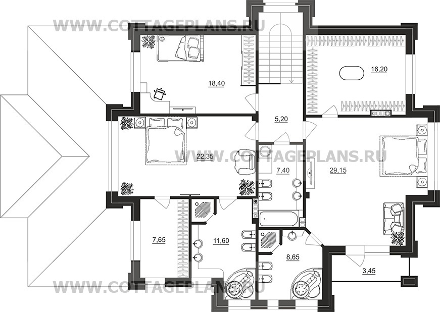 Поэтажные планы проект дома 200-80 общ. площадь 257,90 м2