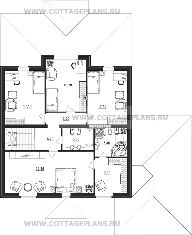 Поэтажные планы проект дома 98-96 общ. площадь 355,80 м2