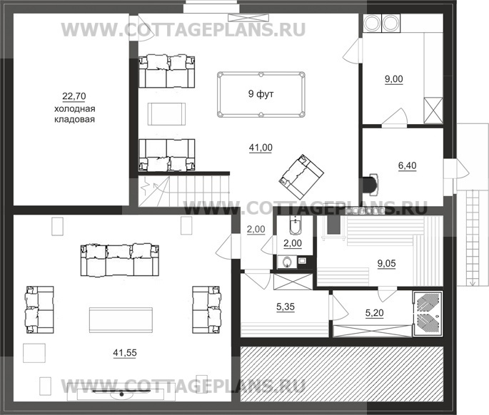 Поэтажные планы проект дома 76-01 общ. площадь 369,30 м2