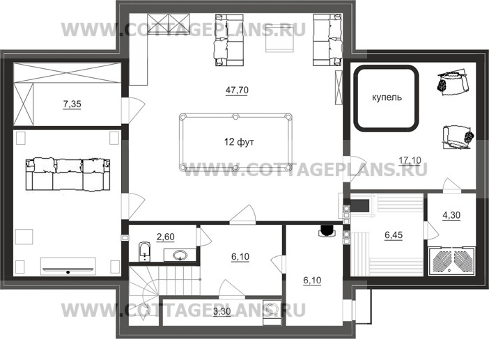 Поэтажные планы проект дома 15-14 общ. площадь 138,20 м2