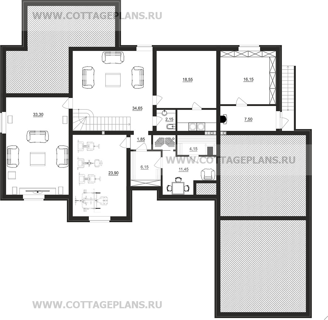 Поэтажные планы проект дома 76-36 общ. площадь 510,35 м2
