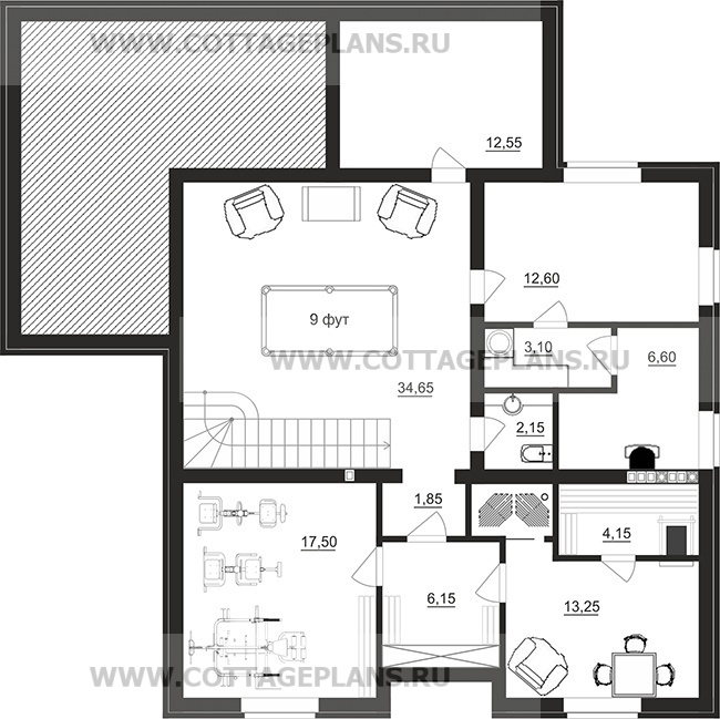 Поэтажные планы проект дома 76-25 общ. площадь 327,70 м2