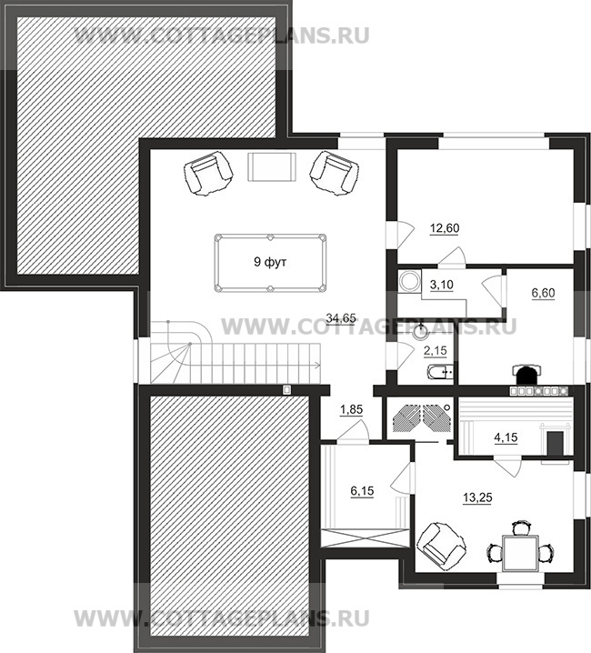 Поэтажные планы проект дома 76-71 общ. площадь 268,30 м2