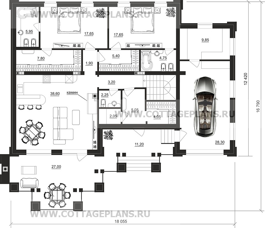 Поэтажные планы проект дома 08-86 общ. площадь 267,05 м2