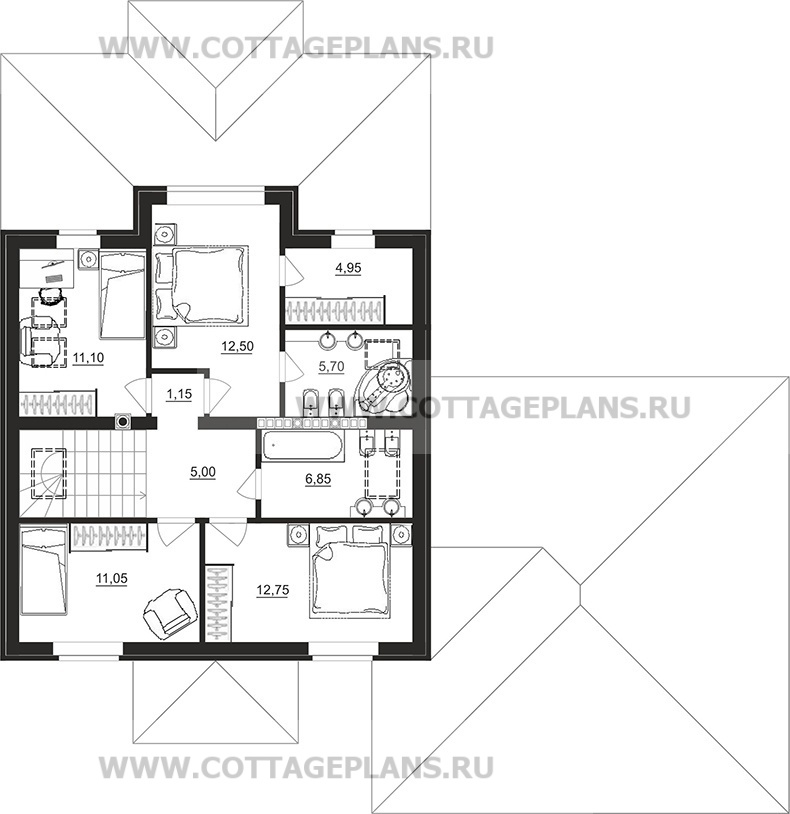 Поэтажные планы проект дома 78-91 общ. площадь 267,95 м2
