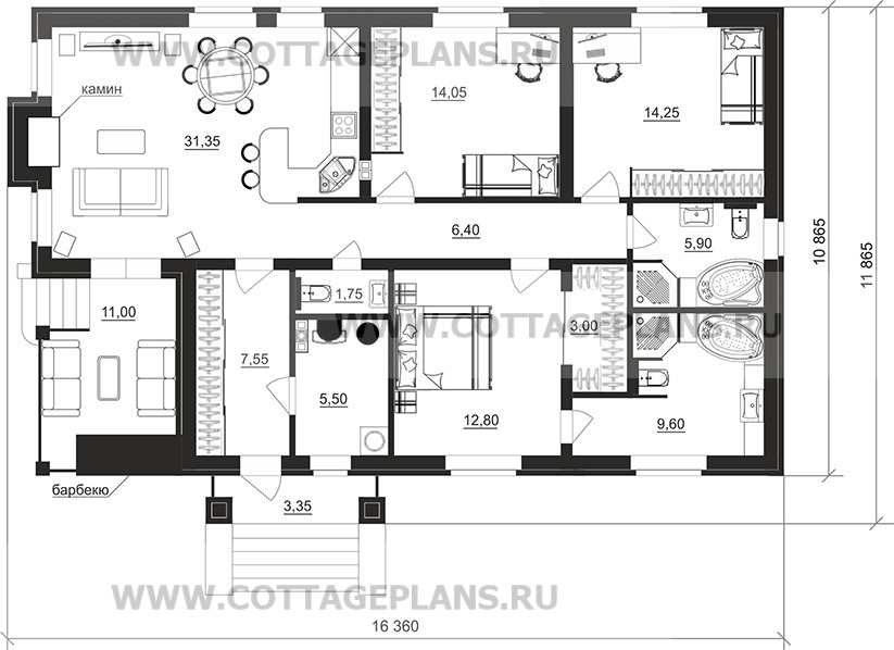 Поэтажные планы проект дома 902-00 общ. площадь 113,50 м2
