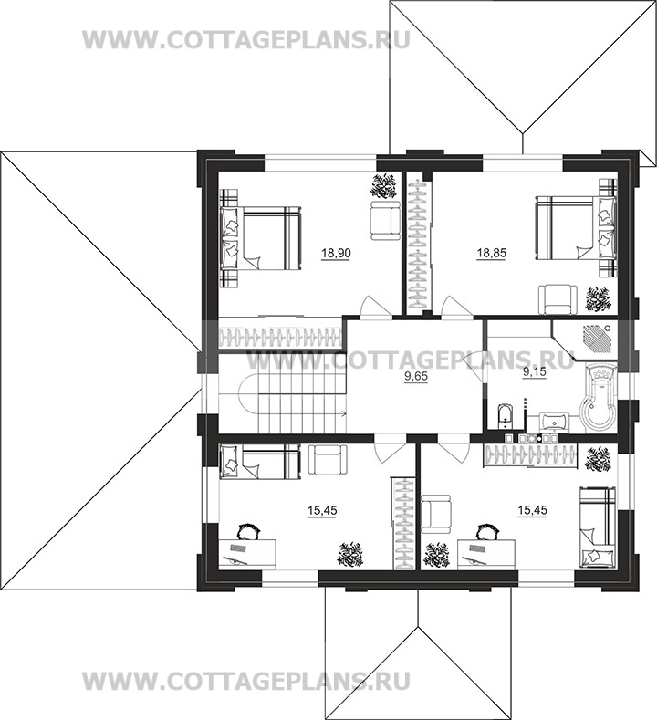 Поэтажные планы проект дома 206-51 общ. площадь 206,15 м2