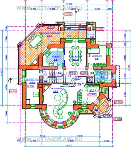 Поэтажные планы проект дома 32-87 общ. площадь 327,9 м2