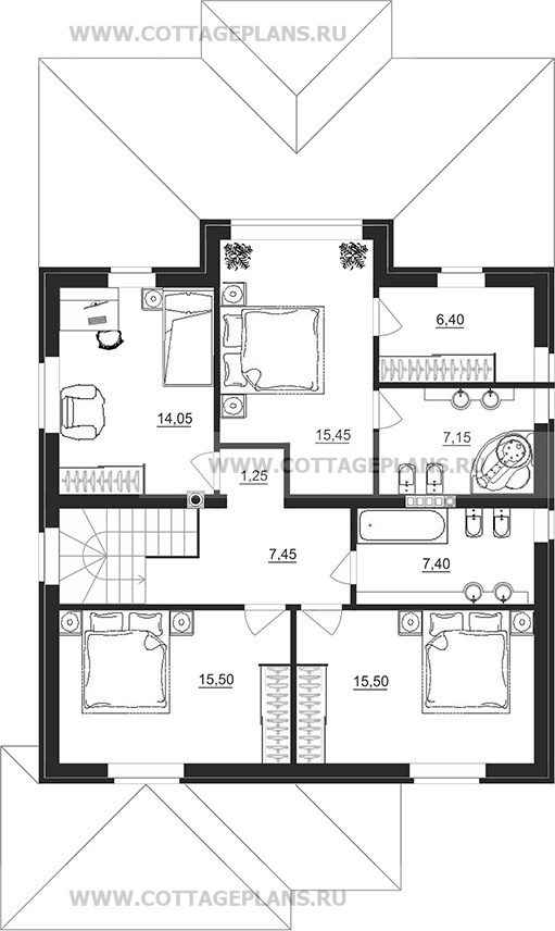 Поэтажные планы проект дома 106-19 общ. площадь 187,40 м2