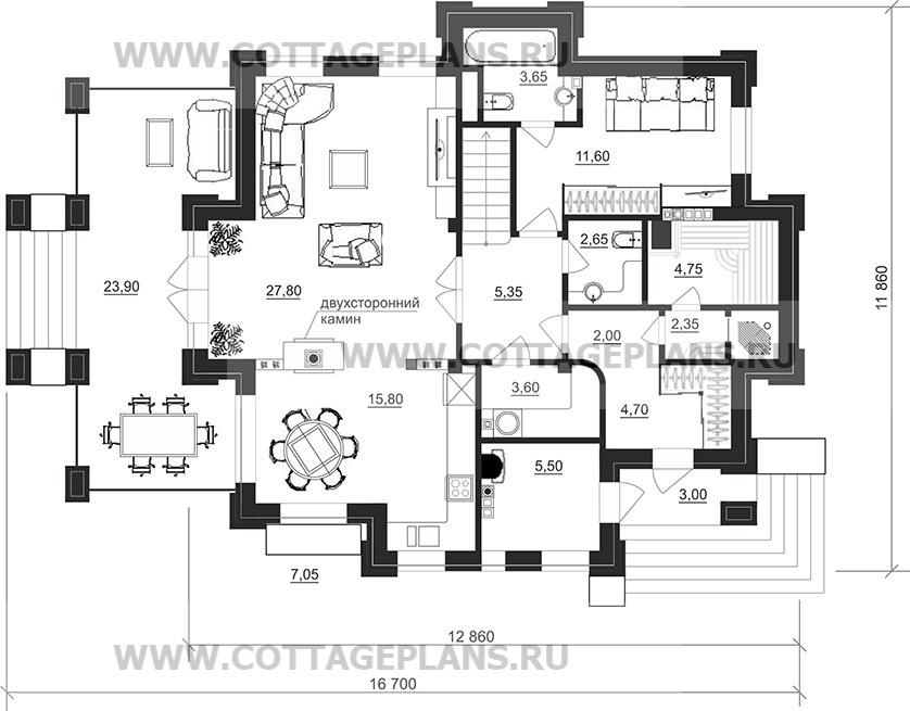 Поэтажные планы проект дома 100-78 общ. площадь 176,45 м2