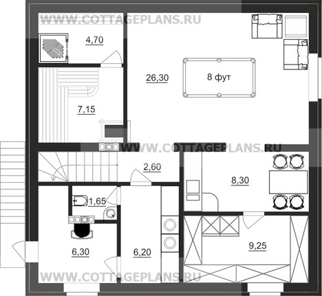 Поэтажные планы проект дома 20-53 общ. площадь 211,55 м2