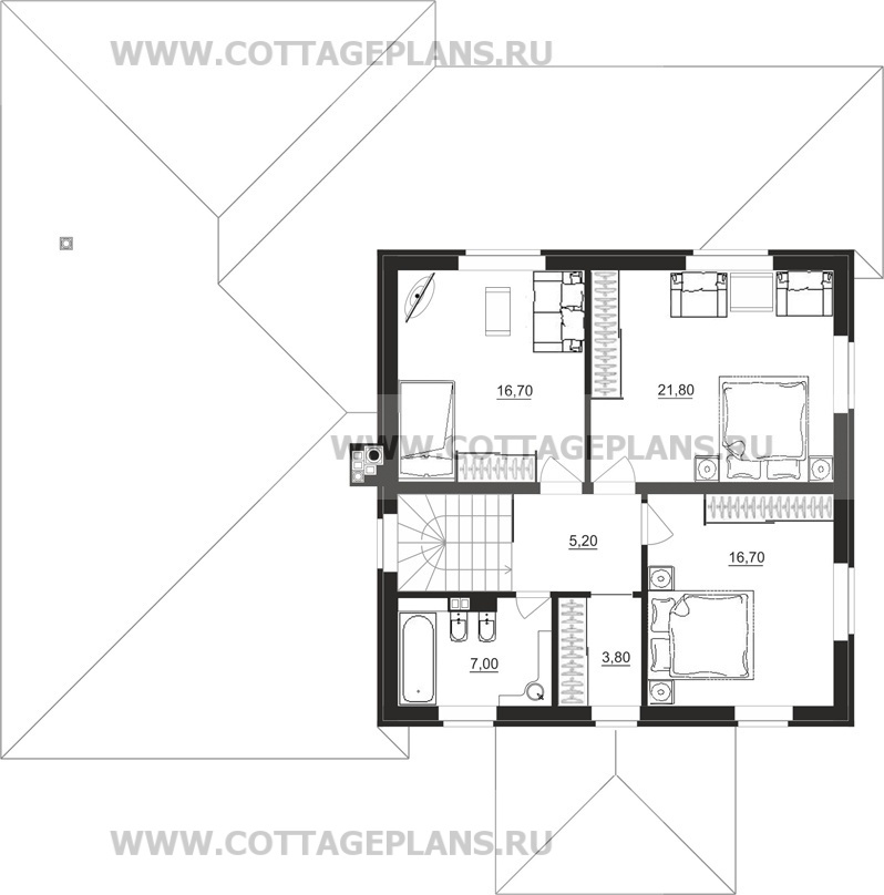 Поэтажные планы проект дома 29-00 общ. площадь 227,55 м2