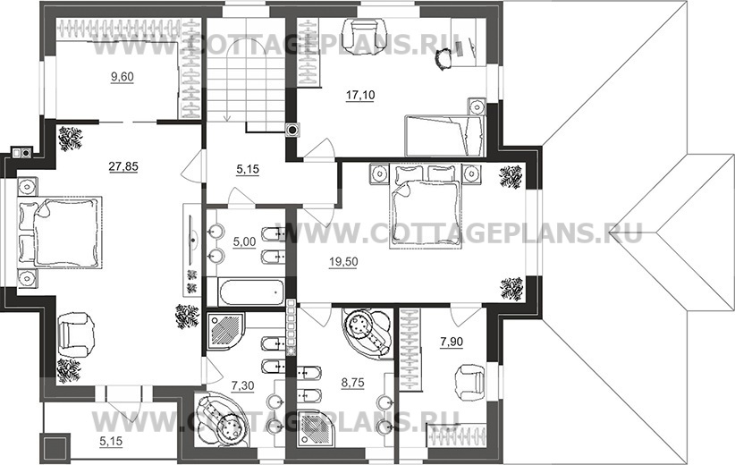 Поэтажные планы проект дома 200-43 общ. площадь 218,65 м2