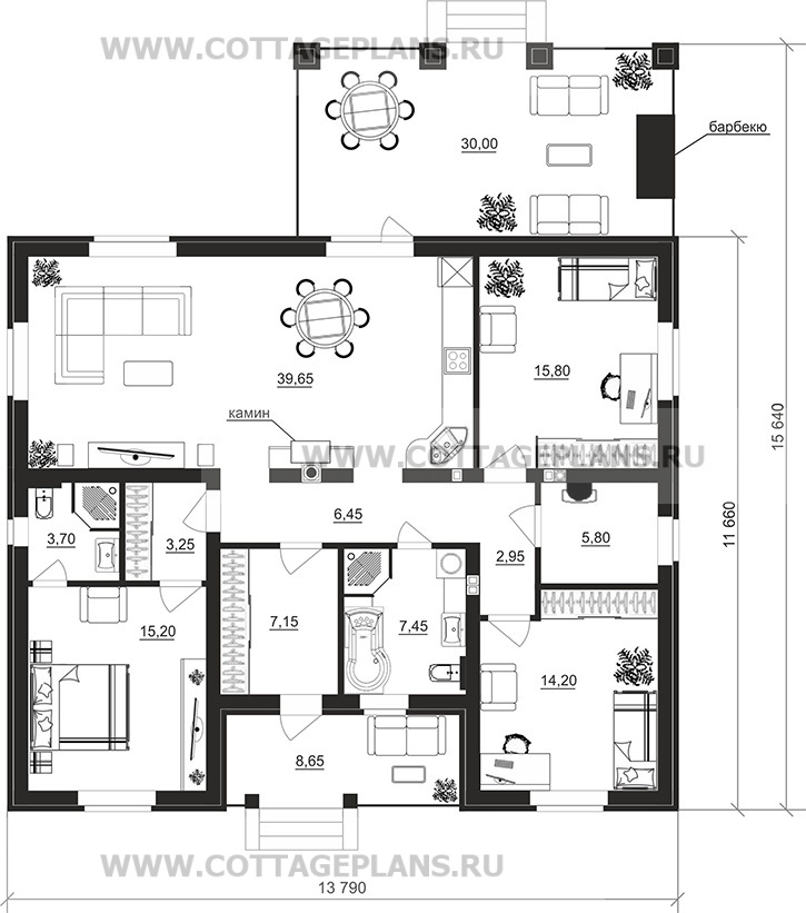 Поэтажные планы проект дома 702-57 общ. площадь 121,60 м2