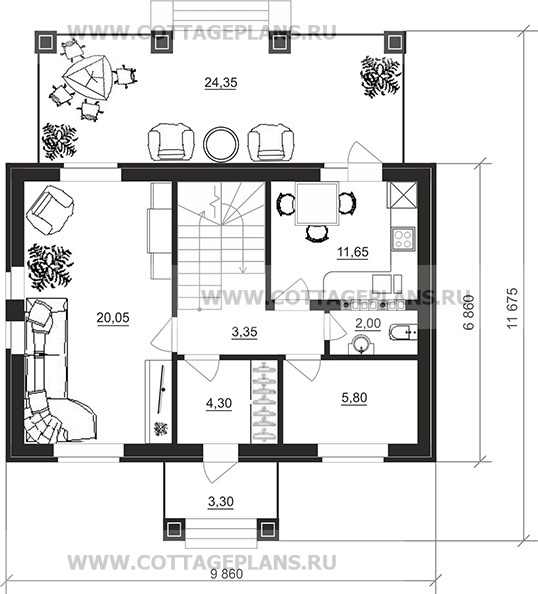 Поэтажные планы проект дома 71-52 общ. площадь 141,75 м2