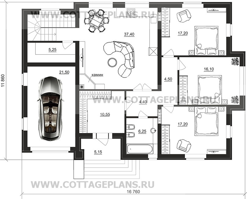 Поэтажные планы проект дома 101-55 общ. площадь 265,85 м2