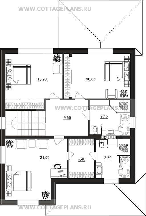 Поэтажные планы проект дома 106-67 общ. площадь 187,55м2