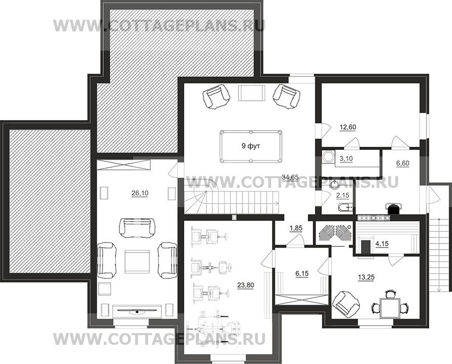 Поэтажные планы проект дома 08-20 общ. площадь 287,75 м2