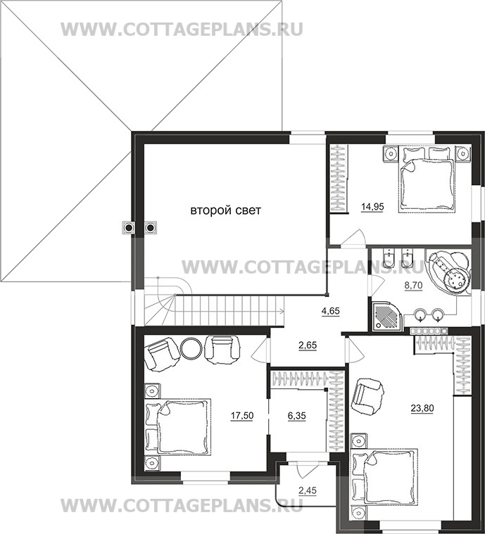 Поэтажные планы проект дома 75-15 общ. площадь 189,50 м2