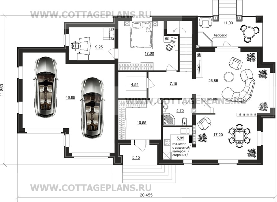 Поэтажные планы проект дома 75-69 общ. площадь 238,15 м2