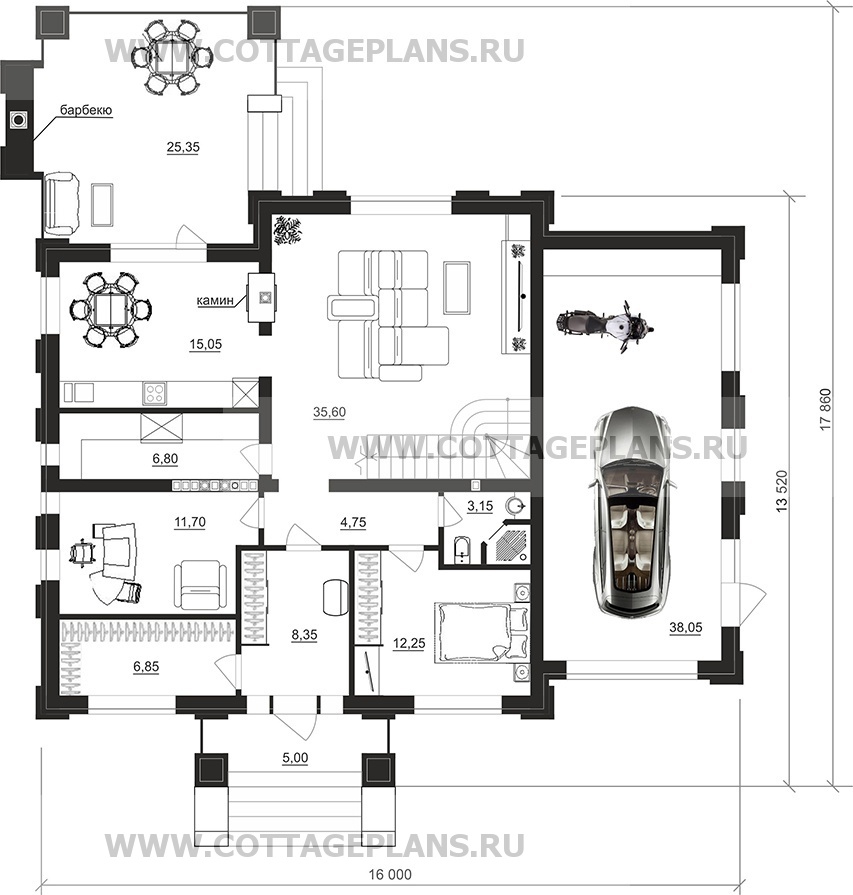 Поэтажные планы проект дома 203-93 общ. площадь 322,1 м2