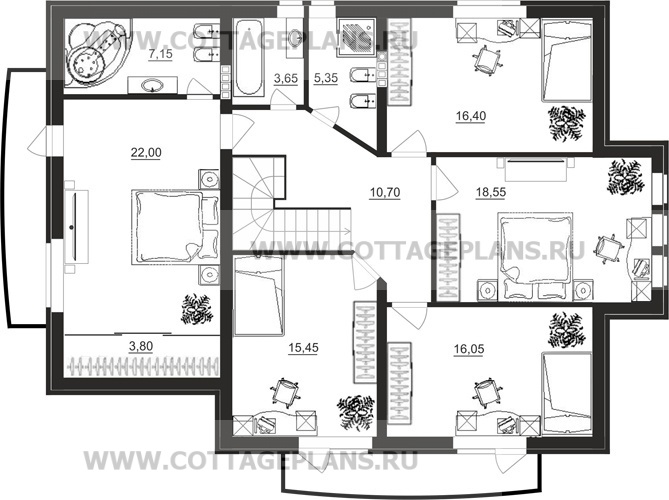 Поэтажные планы проект дома 16-60 общ. площадь 239,40 м2