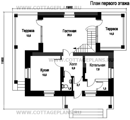 Поэтажные планы проект дома 47-14 общ. площадь 125,8 м2