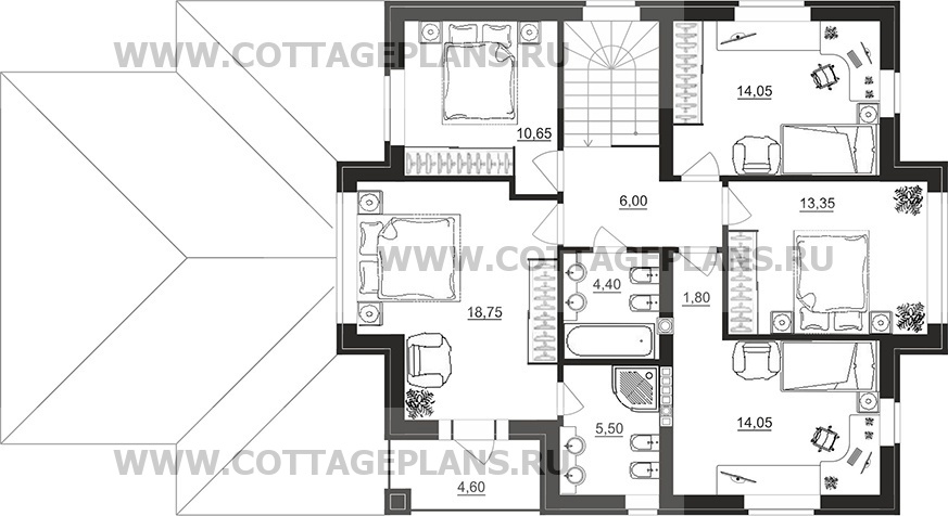 Поэтажные планы проект дома 76-07 общ. площадь 303,30 м2