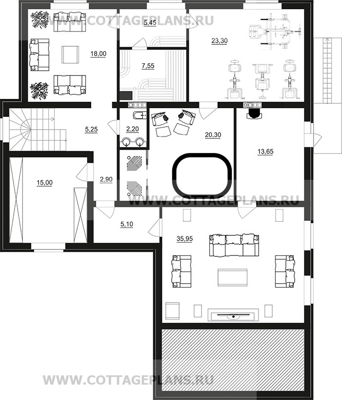 Поэтажные планы проект дома 28-07 общ. площадь 299,20 м2