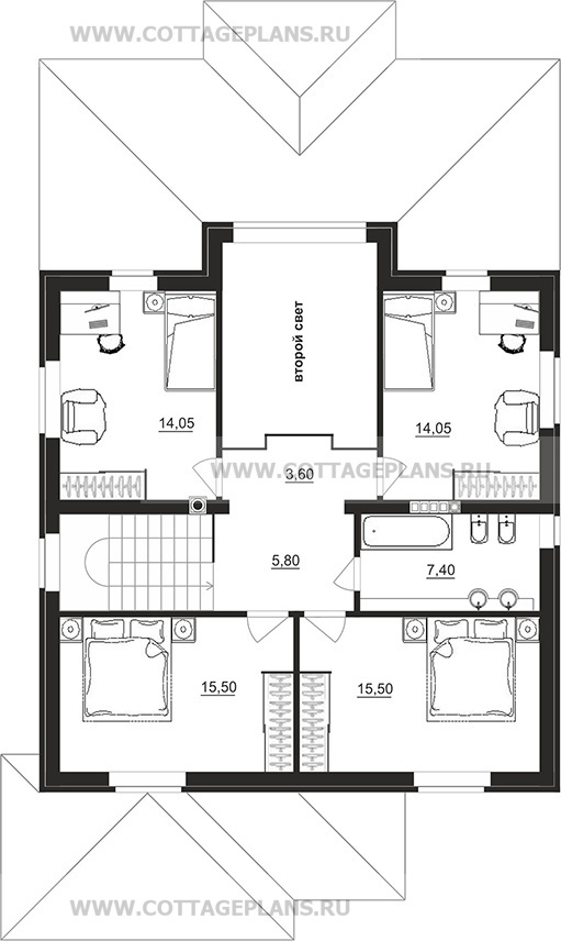 Поэтажные планы проект дома 97-07 общ. площадь 173,05 м2