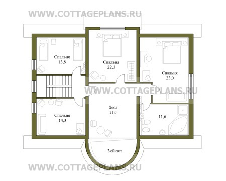 Поэтажные планы проект дома 50-64 общ. площадь 340,0м2