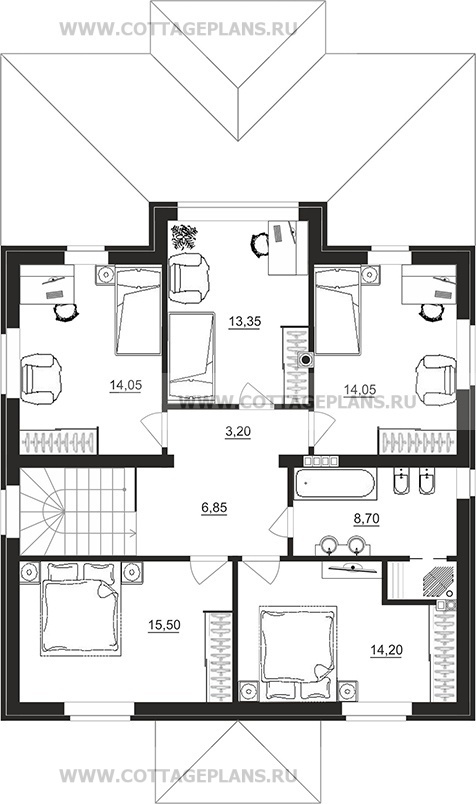Поэтажные планы проект дома 92-57 общ. площадь 176,70 м2