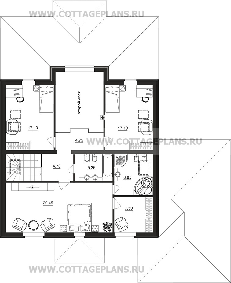 Поэтажные планы проект дома 200-05 общ. площадь 229,55 м2