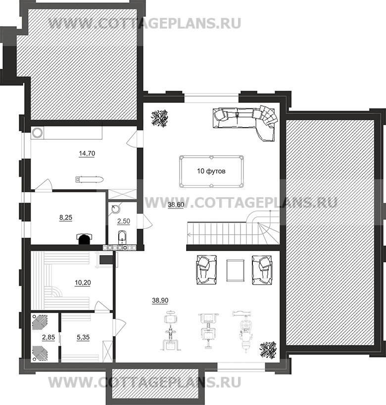 Поэтажные планы проект дома 203-94 общ. площадь 378,4 м2