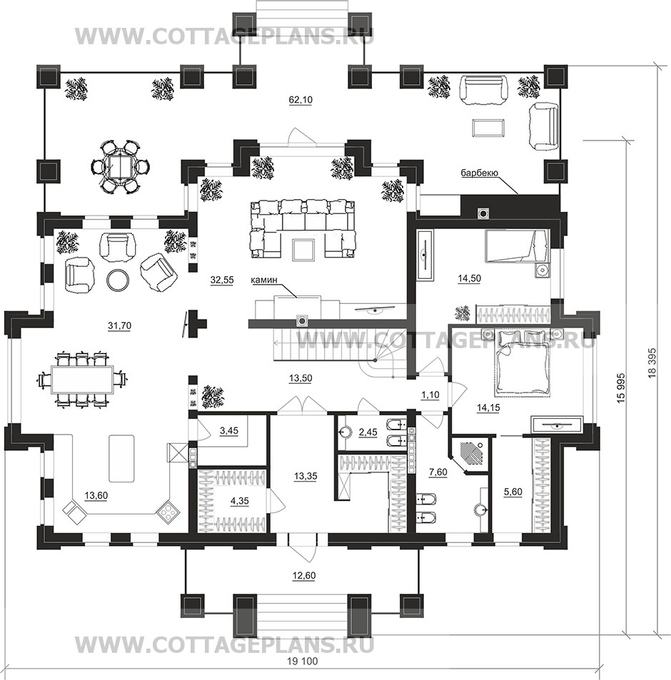 Поэтажные планы проект дома 101-23 общ. площадь 469,35 м2
