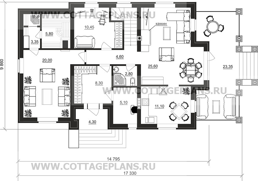 Поэтажные планы проект дома 29-93 общ. площадь 166,75 м2